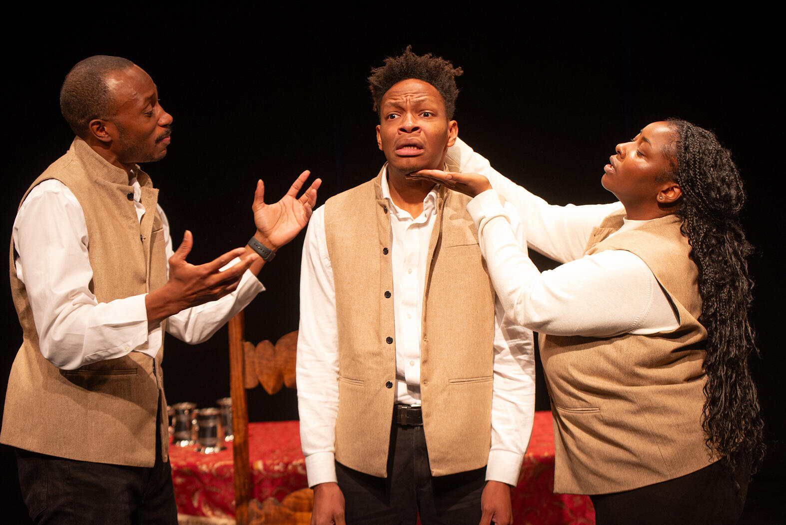 Danny Sellers, Isaiah Washington, and DaMya Gurley, in "The Messengers" by Kezie Nwachukwu.