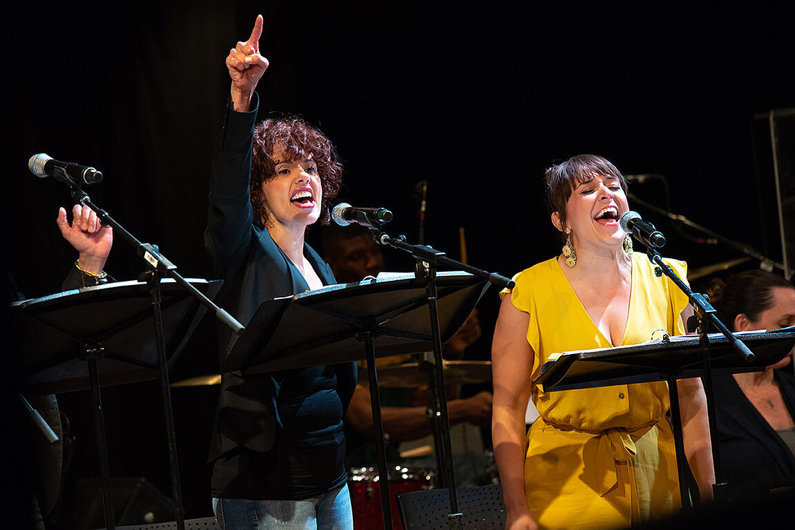 Janet Dacal and Jessica Vosk in "We Won't Sleep" at the Eugene O'Neill Theater Center, 2019.